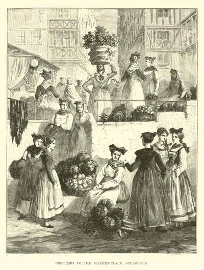 Costumes sur la place du marché, Strasbourg - English School