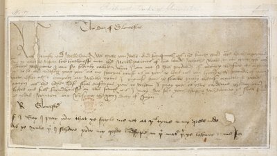 Première lettre survivante de Richard à Sir John Say - English School