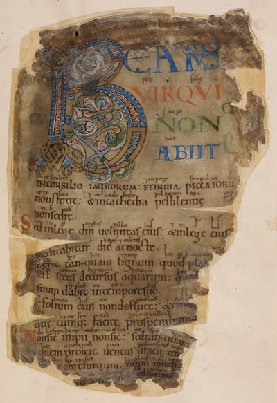 Beowulf, page illuminée du 