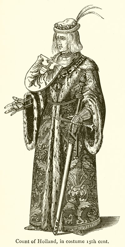 Comte de Hollande, en costume du 15e siècle - English School