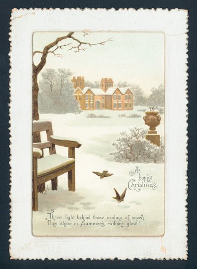 Maison de campagne dans la neige, Carte de Noël - English School