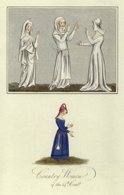 Femmes de campagne du XIVe siècle - English School