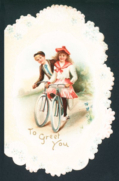 Couple à vélo, Carte de Noël - English School