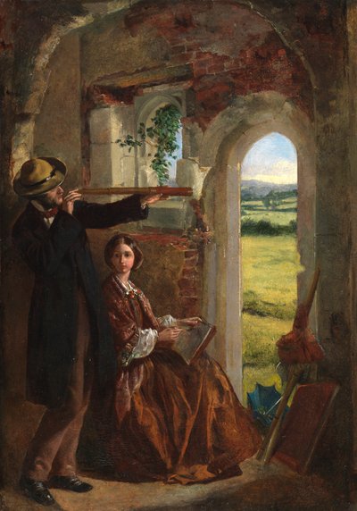 Couple observant un paysage - English School
