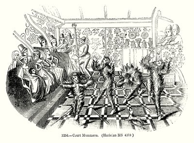 Les marionnettes de la cour (gravure) - English School