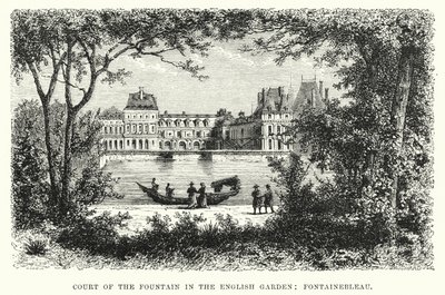 Cour de la fontaine dans le jardin anglais, Fontainebleau - English School