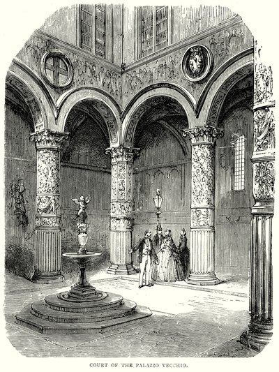 Cour du Palazzo Vecchio (gravure) - English School