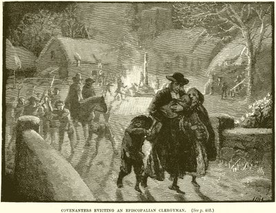 Les covenanters expulsant un clergyman épiscopalien - English School