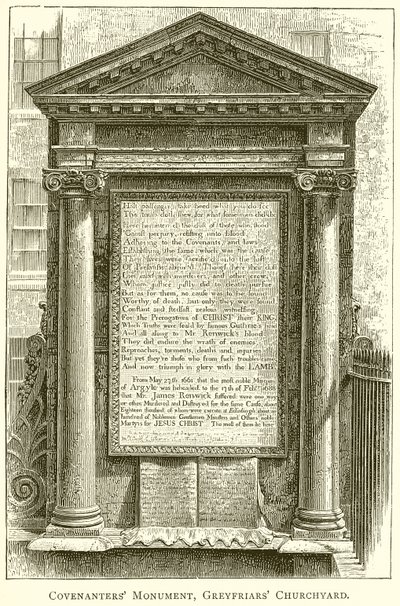 Monument des Covenanters, cimetière de Greyfriars - English School