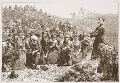 Covenanters adorant sur les rives de la Whitadder, illustration de L