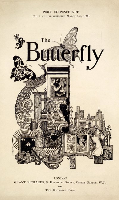 Couverture du magazine The Butterfly, publié le 1er mars 1899 - English School