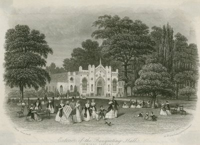 Cremorne Gardens, Londres : extérieur de la salle de banquet - English School