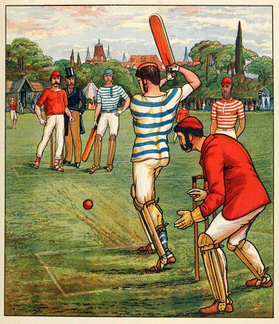 Cricket, des Sports et Jeux britanniques, pub. vers 1880 - English School