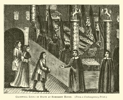 Cromwell Gisant en État à Somerset House - English School