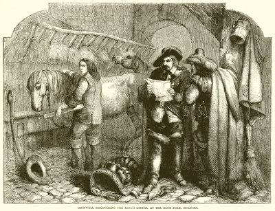 Cromwell découvrant la lettre du roi, au Blue Boar, Holborn - English School
