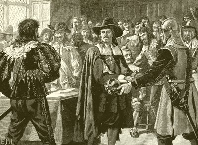 Cromwell dissolvant le Long Parlement - English School