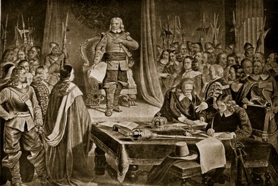 Cromwell refusant la couronne, illustration de Hutchinsons Story of the British Nation, c.1923 - English School