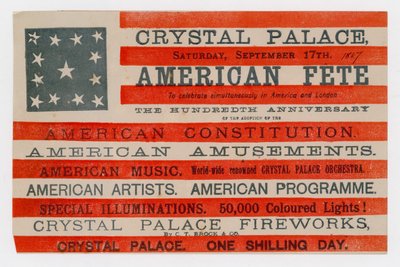 Crystal Palace, Fête Américaine, 17 septembre 1887 - English School