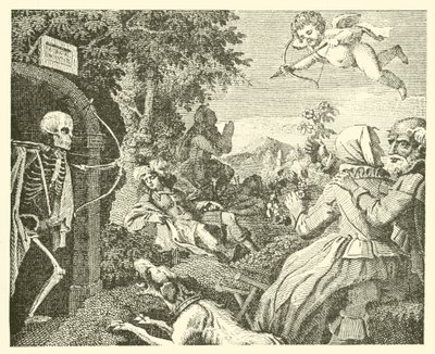 Cupidon et la mort (gravure) - English School