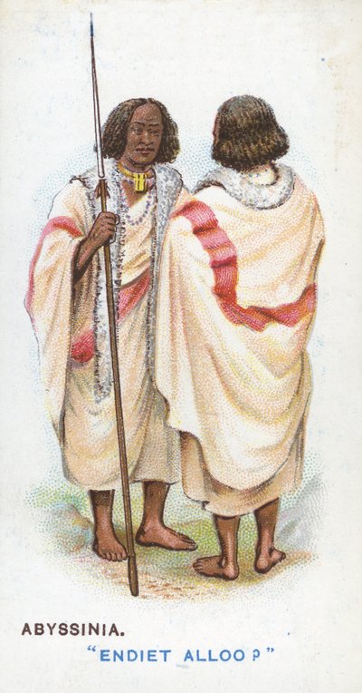 Salutation coutumière en Abyssinie, 1907 - English School