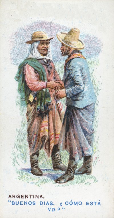 Salutation coutumière en Argentine, 1907 - English School