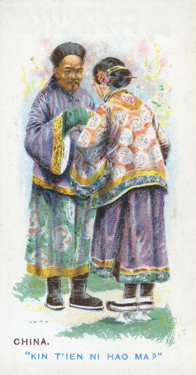 Salutation coutumière en Chine, 1907 - English School