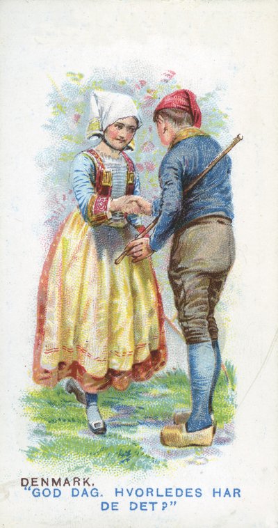Salutation coutumière au Danemark, 1907 - English School