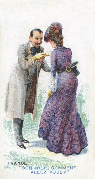 Salutation coutumière en France, 1907 - English School