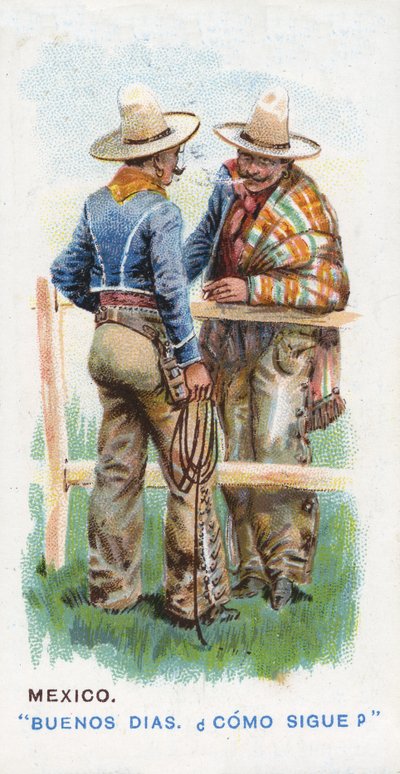 Salutation coutumière au Mexique, 1907 - English School