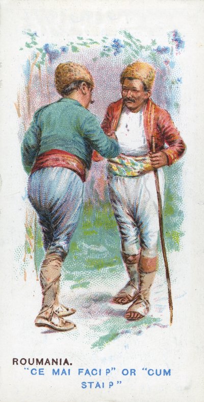 Salutation coutumière en Roumanie, 1907 - English School