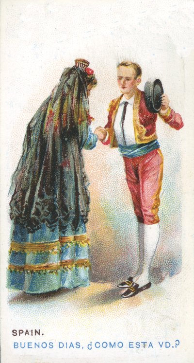 Salutation coutumière en Espagne, 1907 - English School