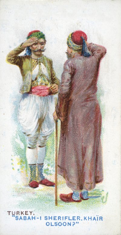 Salutation coutumière en Turquie, 1907 - English School