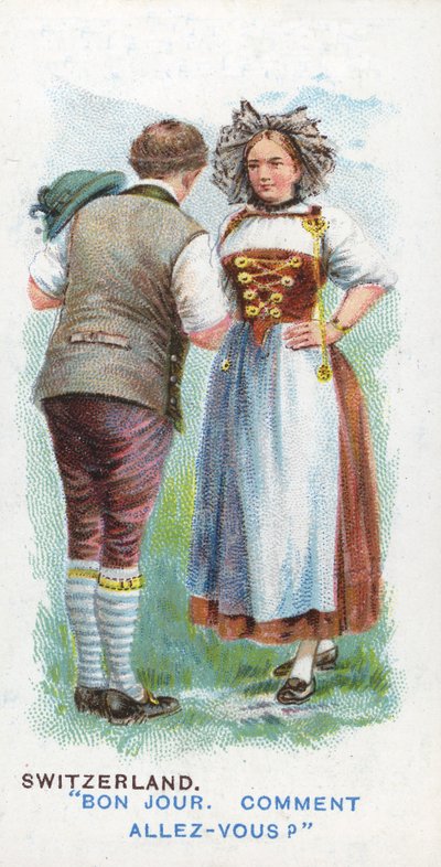 Salutation coutumière en Suisse, 1907 - English School