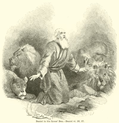 Daniel dans la fosse aux lions, Daniel, vi, 16, 17 - English School