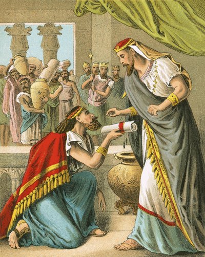 Daniel reçoit des cadeaux du roi - English School