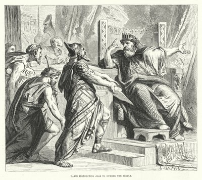 David instruisant Joab de compter le peuple (gravure) - English School