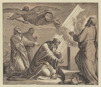 La soumission de David au jugement de Dieu (gravure) - English School