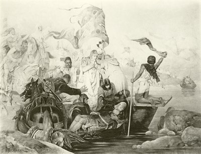 La mort de Barberousse (gravure) - English School