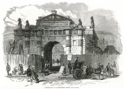 Démolition de Burlington House, Piccadilly - English School