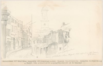 Démolition du coin est, St Martins Lane, Londres - English School