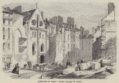 Démolition de Paris, Ancien Collège de Cluny (gravure) - English School