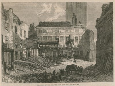 Démolition du Saracens Head, Snow Hill, Londres - English School