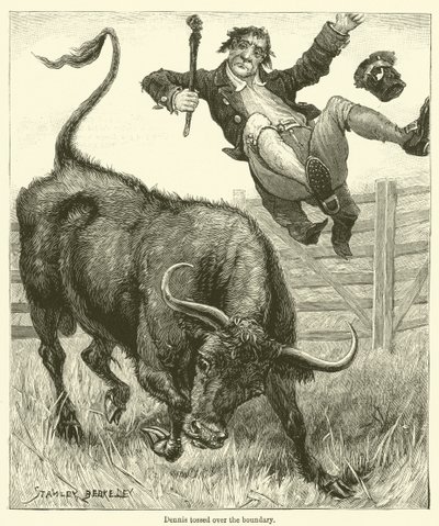 Dennis jeté sur la frontière (gravure) - English School