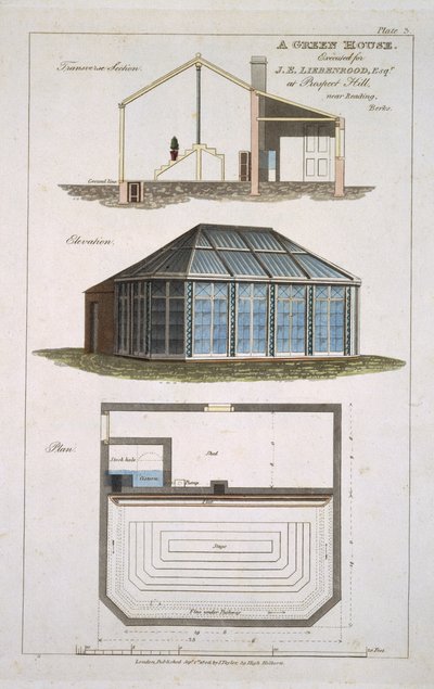 Conception pour une serre exécutée pour J. E Liebenrood à Prospect Hill - English School