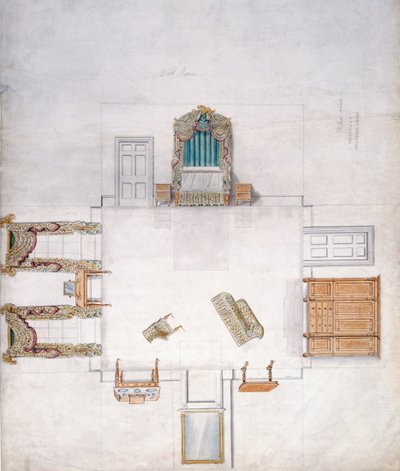 Conception pour une chambre à coucher, par Gillow & Company - English School