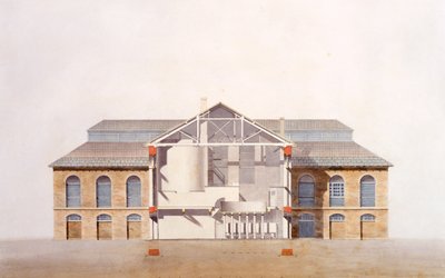 Conception pour la brasserie Stag, dessin manuscrit original des bureaux de George Saunders, vers 1807 - English School