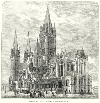 Projet de la cathédrale, vue sud-est (gravure) - English School