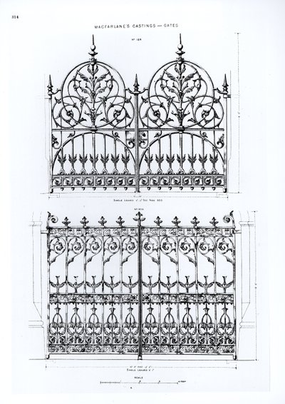 Conceptions pour des balustrades en fonte, de Macfarlanes Castings - English School