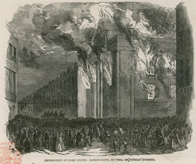 Destruction de la chapelle du Parc, Camden Town, Londres - English School