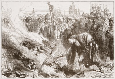 Destruction des œuvres de Wicliffe à Prague, illustration de L